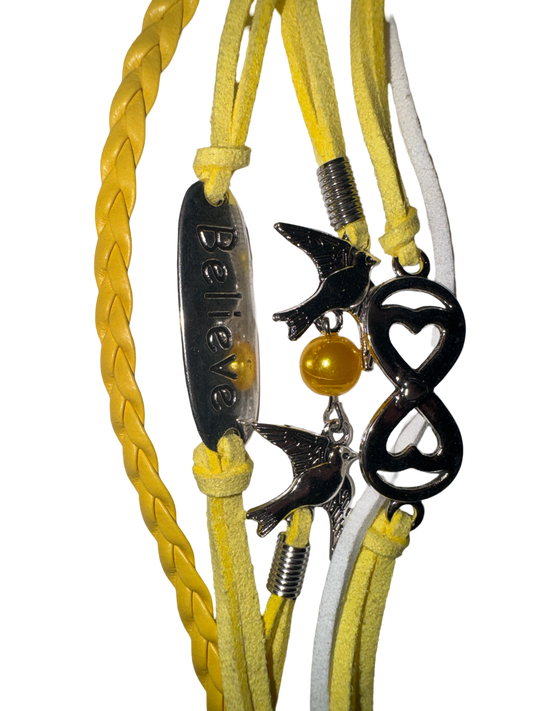 Bracelet Woven Collection - Believe Yellow