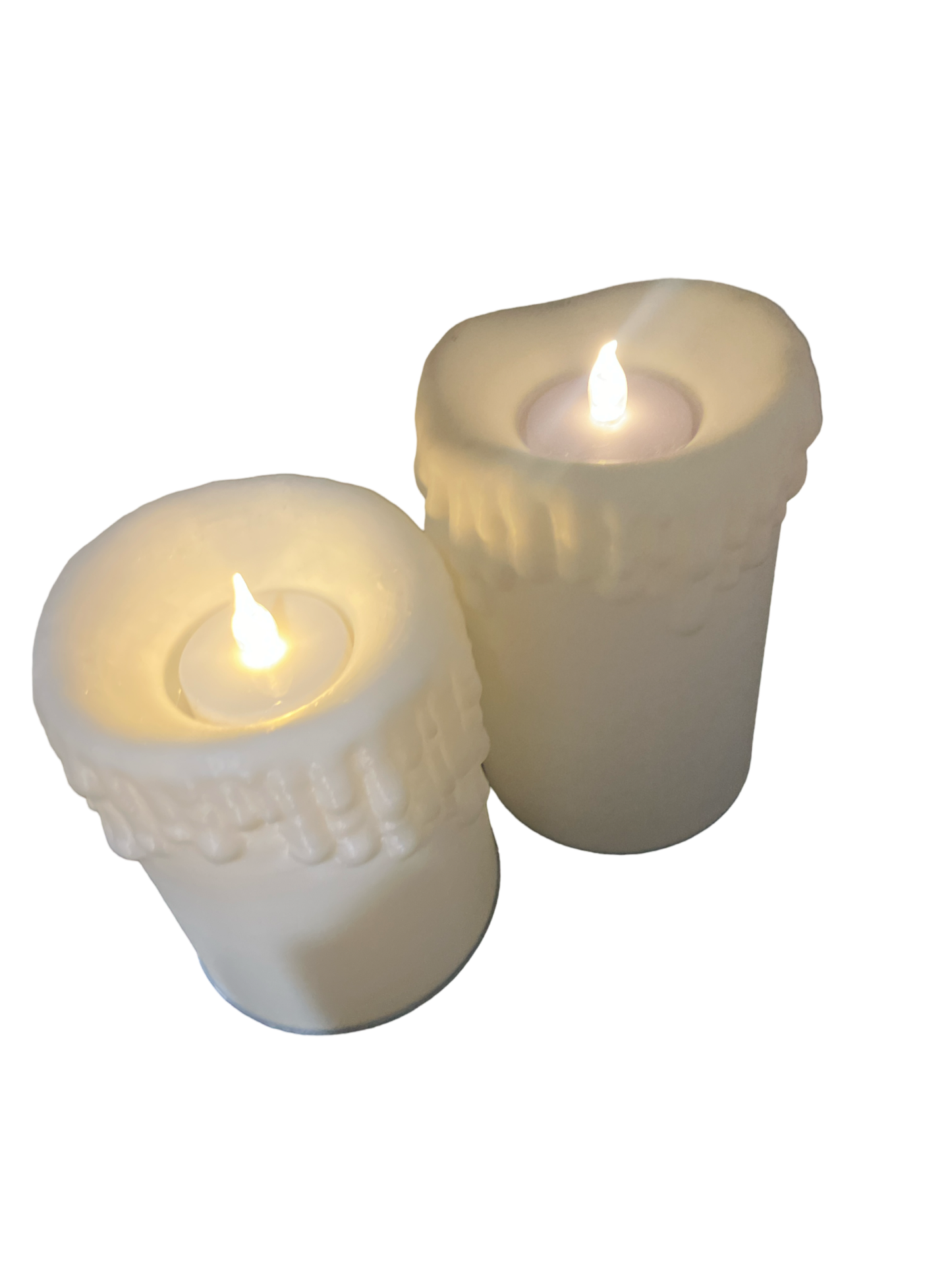 6 Inch tall Flameless Light Candle + Candle Holder (QTY2)