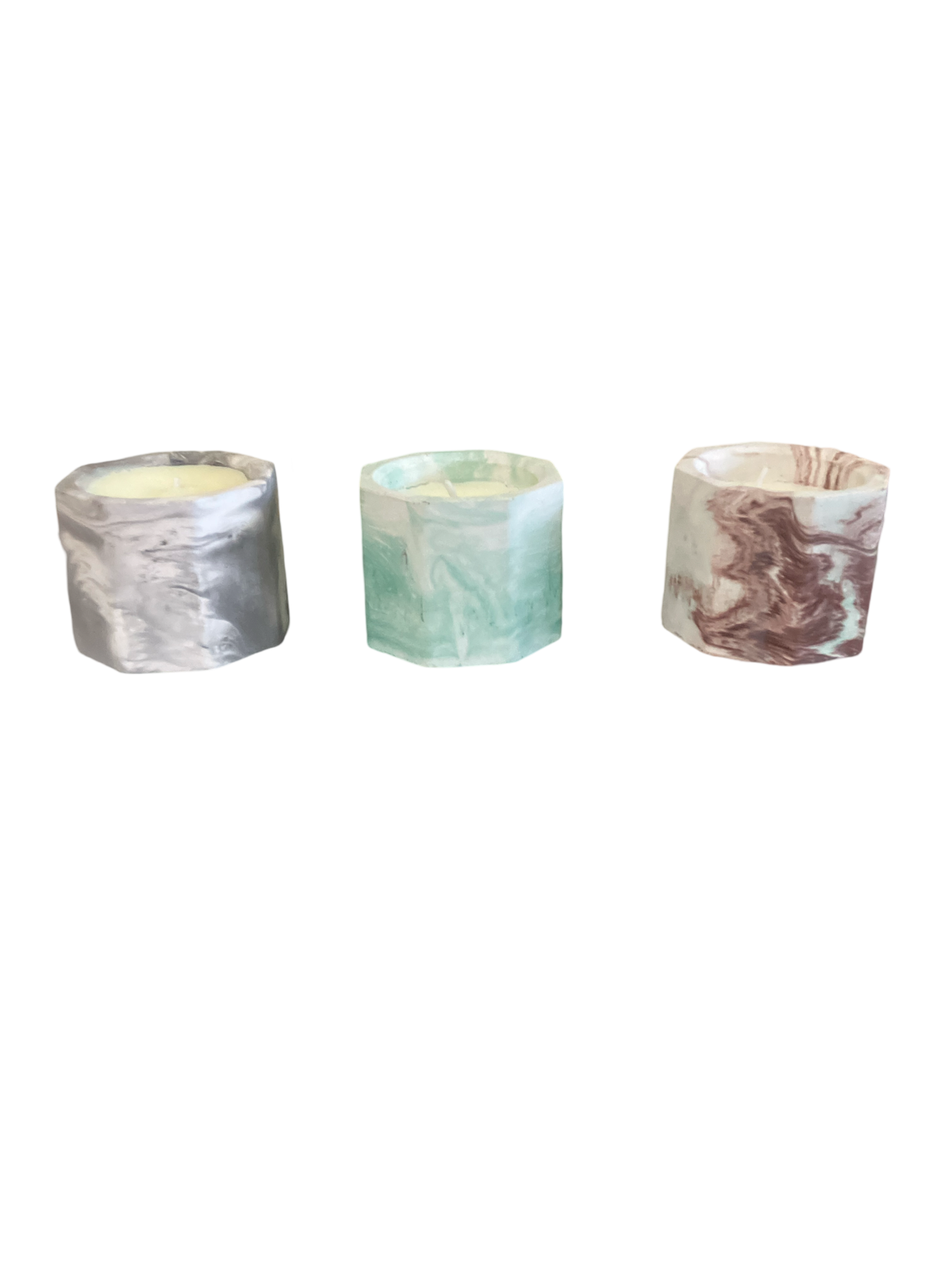 3 Small Scented Candle in Ceramic Holder.