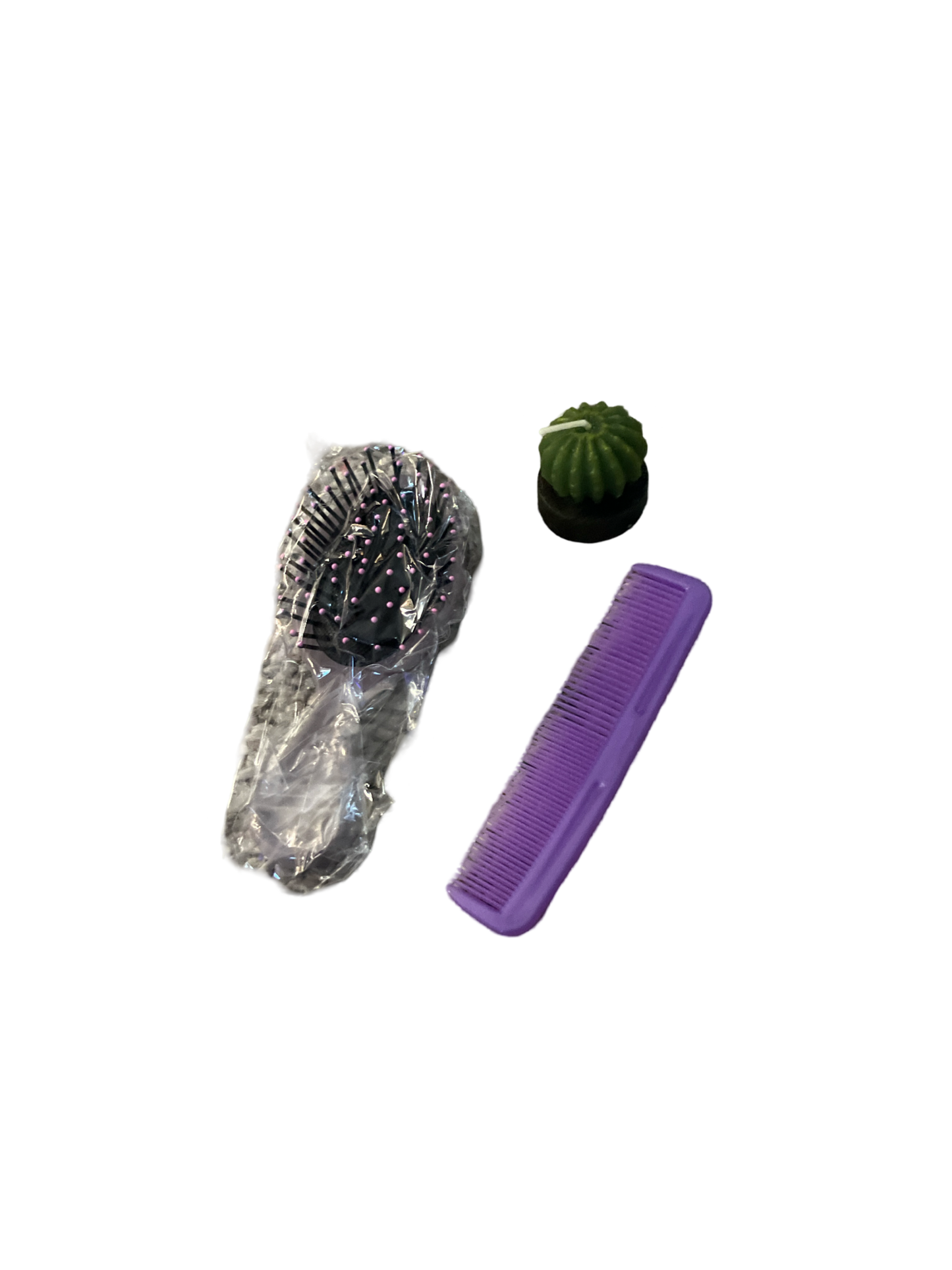 BLACK AND PURPLE HAIR BRUSH COMB SET WITH FREE GIFT