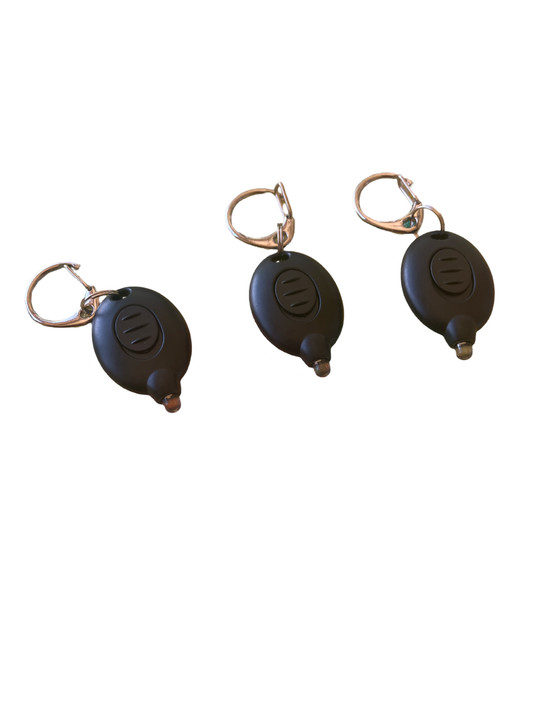 1 - ONE INCH DIAMETER MICRO FLASHLIGHT KEY CHAIN